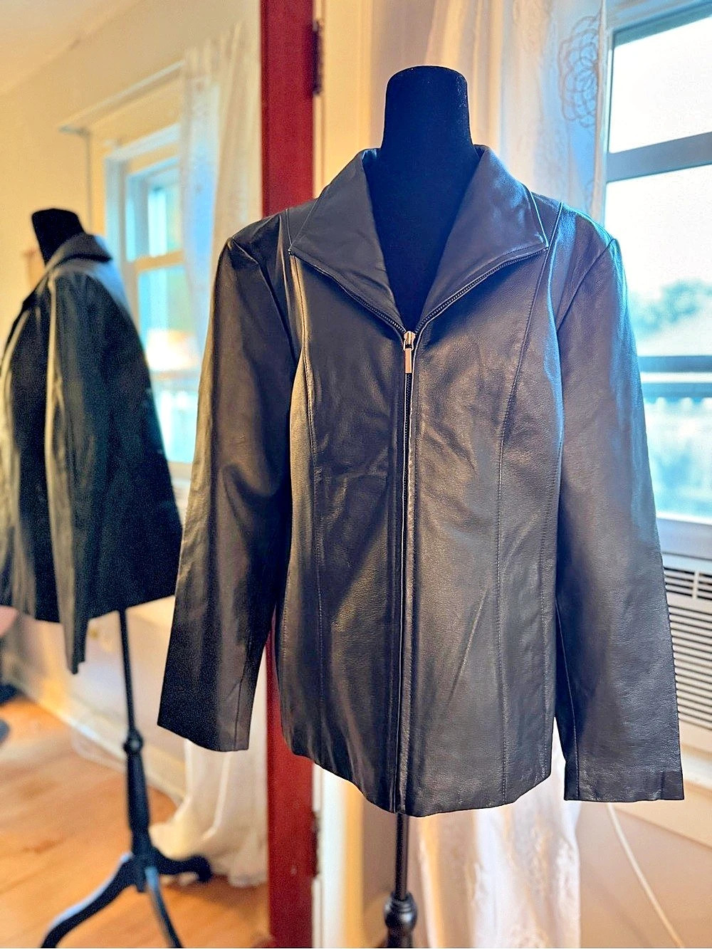 east 5th Leather Moto Jacket in Black Size Large